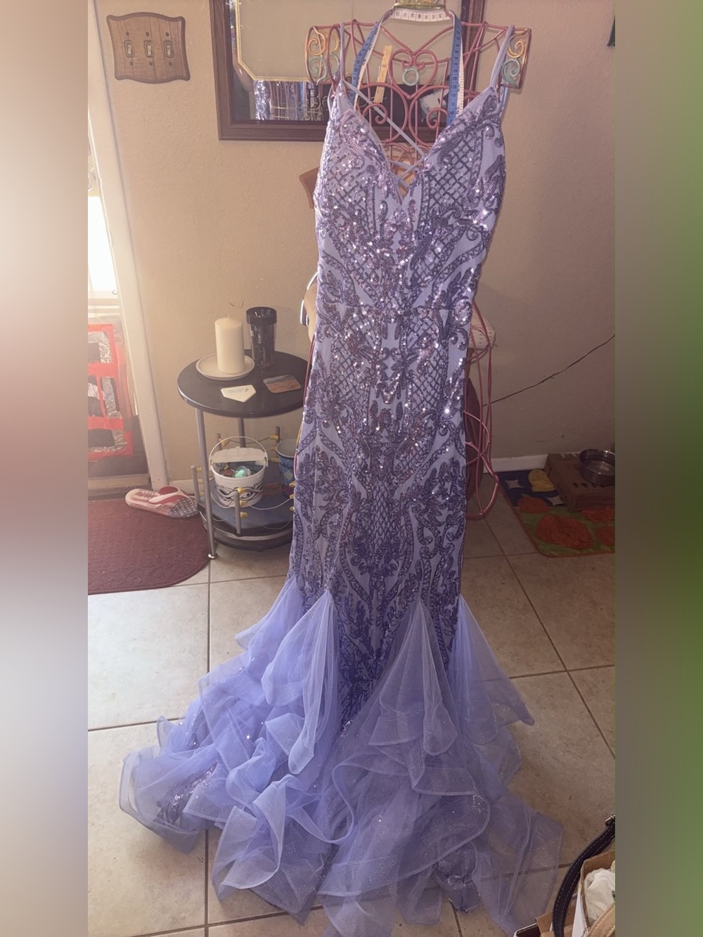 Windsor Lavender Sequin Evening Dress